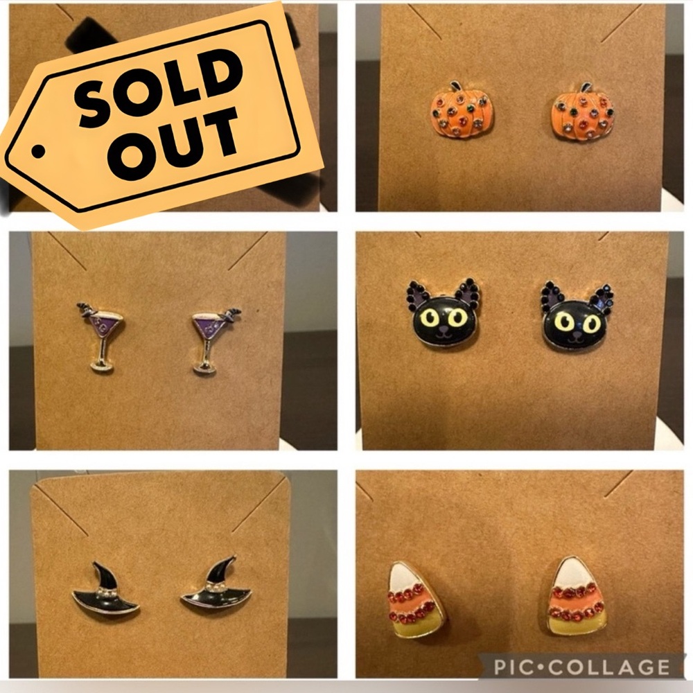 Halloween Gold Stud Earrings NWOT each pair sold separately